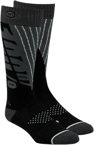 100% Torque Comfort Moto Socks - Black/Gray - Small/Medium 24007-353-17