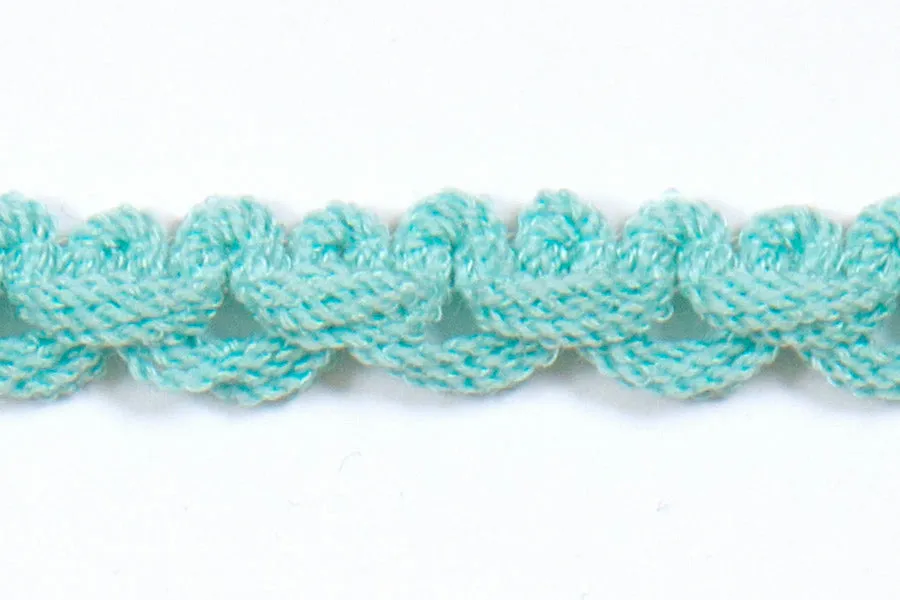 3/8"  Aqua Braided Wool Trim
