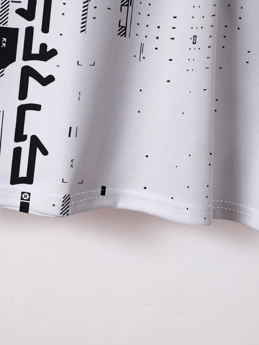 Abstract Graphic Print Polo Shirt