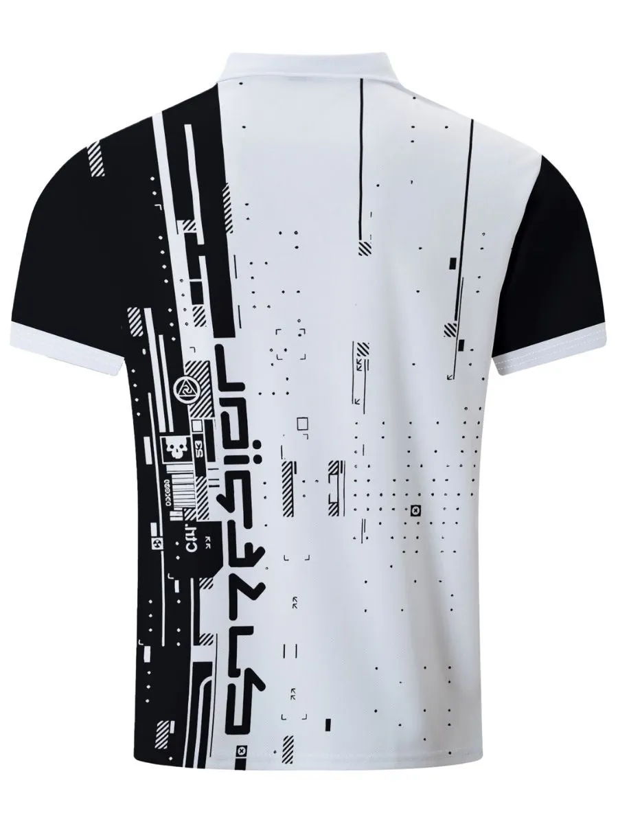 Abstract Graphic Print Polo Shirt