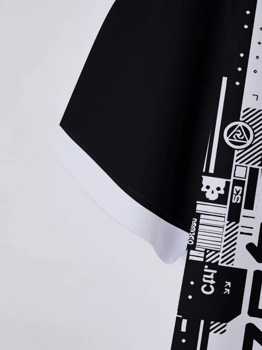 Abstract Graphic Print Polo Shirt