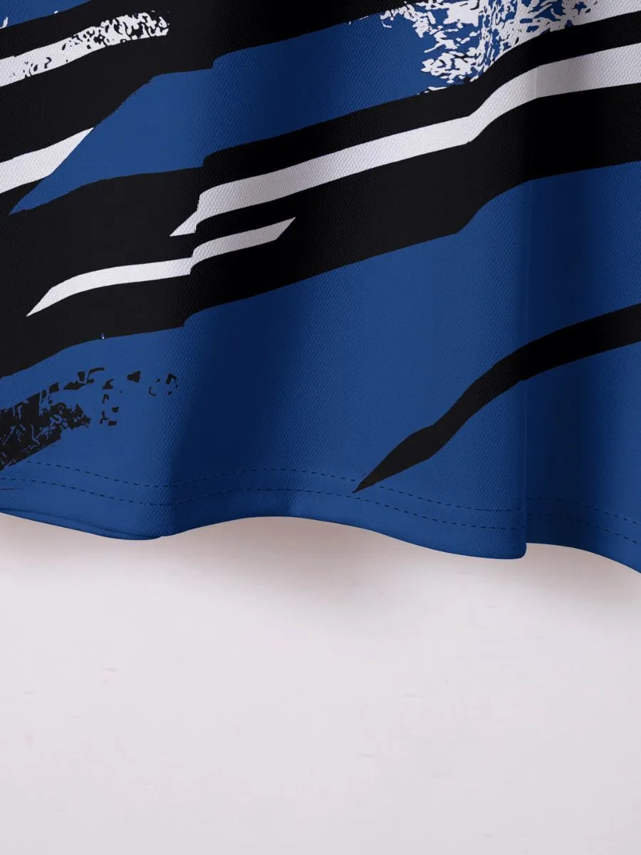Abstract Graphic Print Polo Shirt