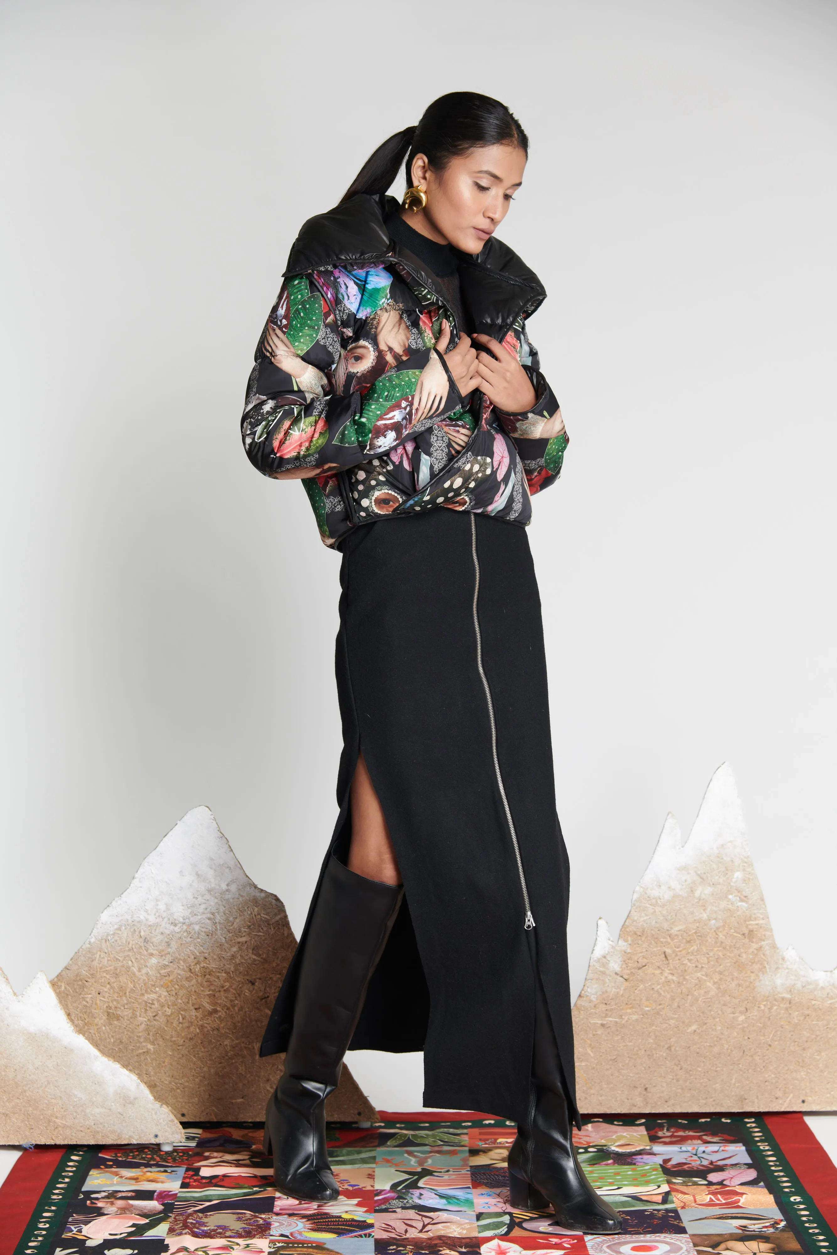 BotanEye Reversible Puffer Bomber Jacket