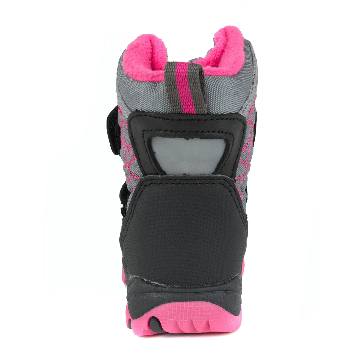 D.D. Step little/big kid girl winter boots with fleece insulation fuchsia heart pattern size US 8-3.5
