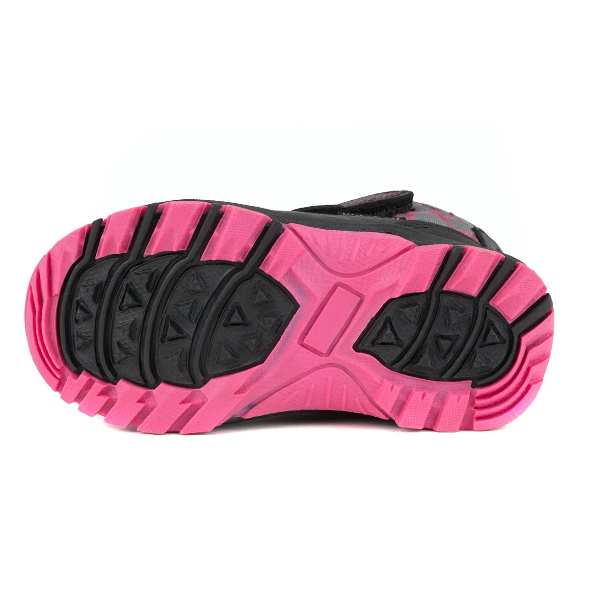 D.D. Step little/big kid girl winter boots with fleece insulation fuchsia heart pattern size US 8-3.5