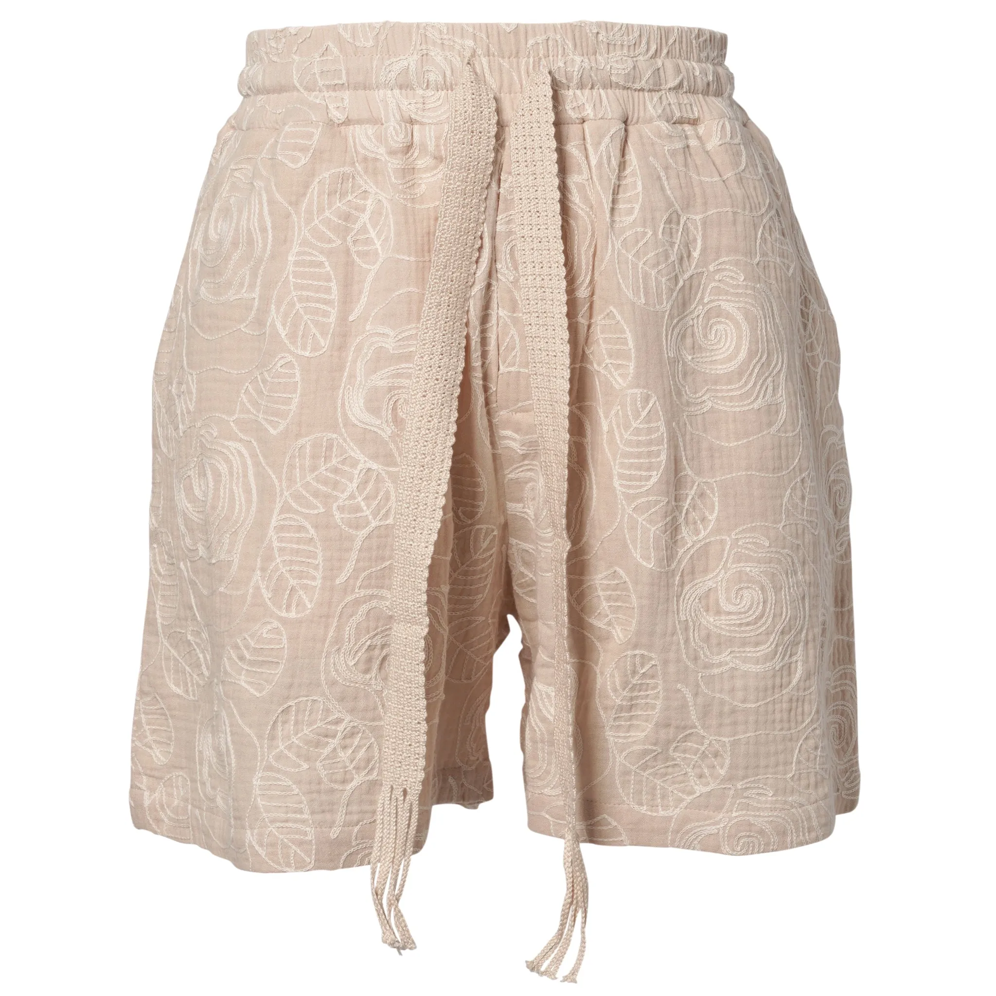 DRAWSTRING SHORTS IN A RELAXED FIT / WHITE ROSE