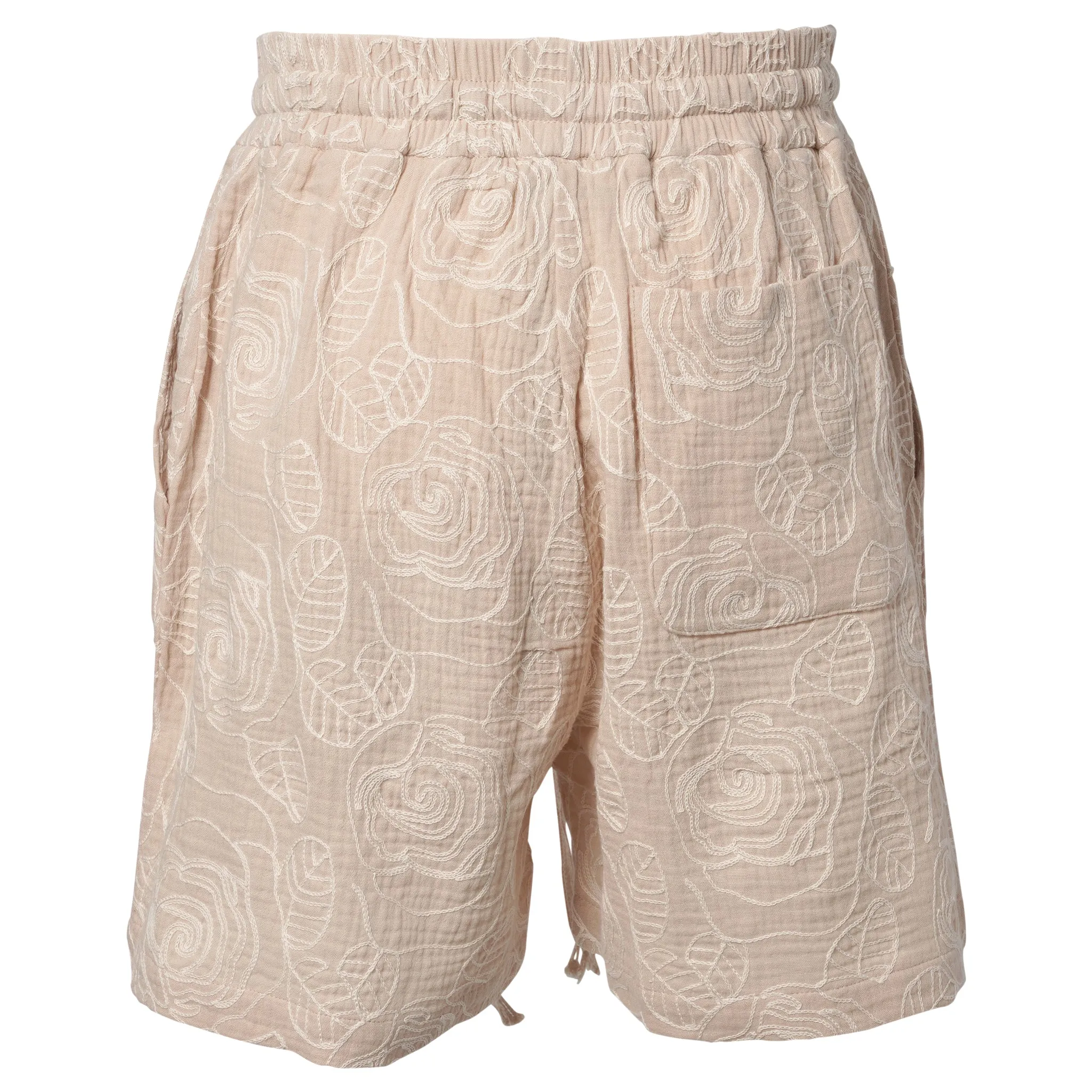 DRAWSTRING SHORTS IN A RELAXED FIT / WHITE ROSE
