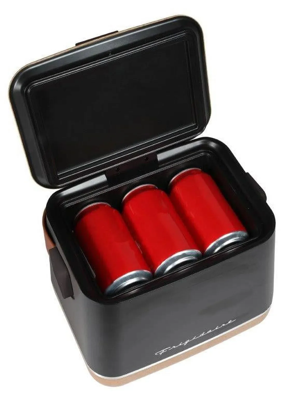Frigidaire, Portable Top Opening Lid Insulated 6-Can Mini Personal Fridge Cooler, EFMIS310, Black