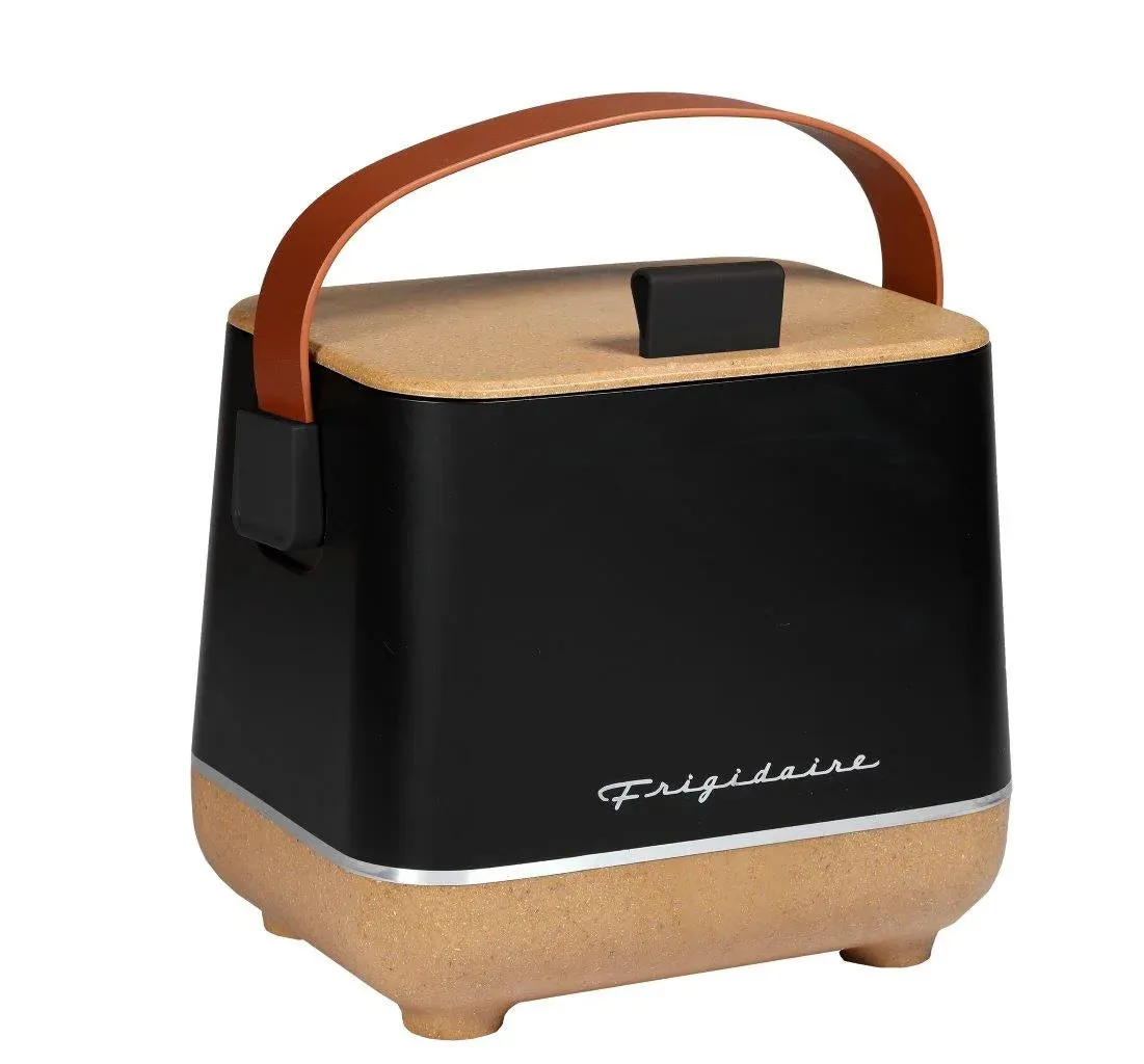 Frigidaire, Portable Top Opening Lid Insulated 6-Can Mini Personal Fridge Cooler, EFMIS310, Black