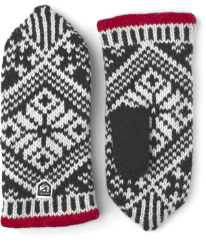Hestra Nordic Wool Mitt - Black & Off-White