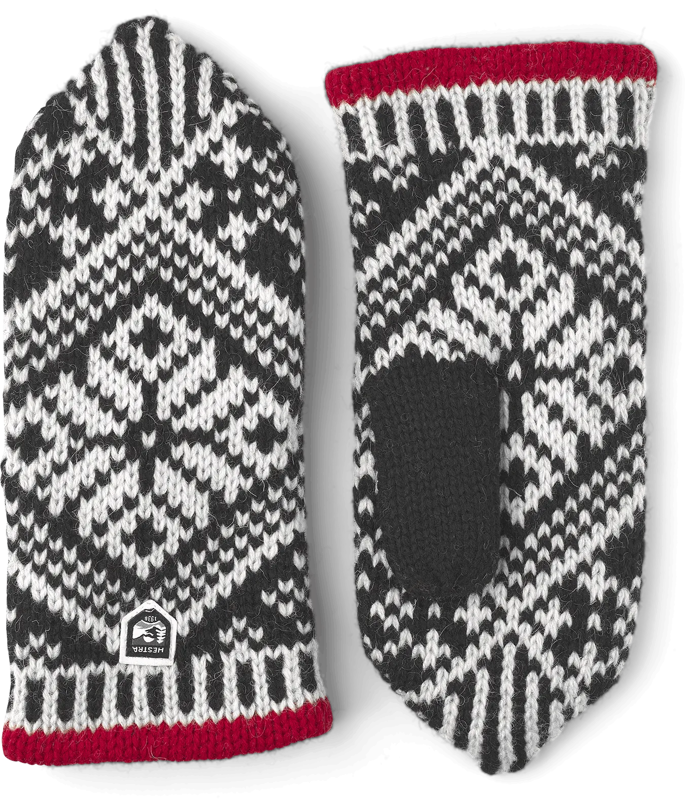 Hestra Nordic Wool Mitt - Black & Off-White