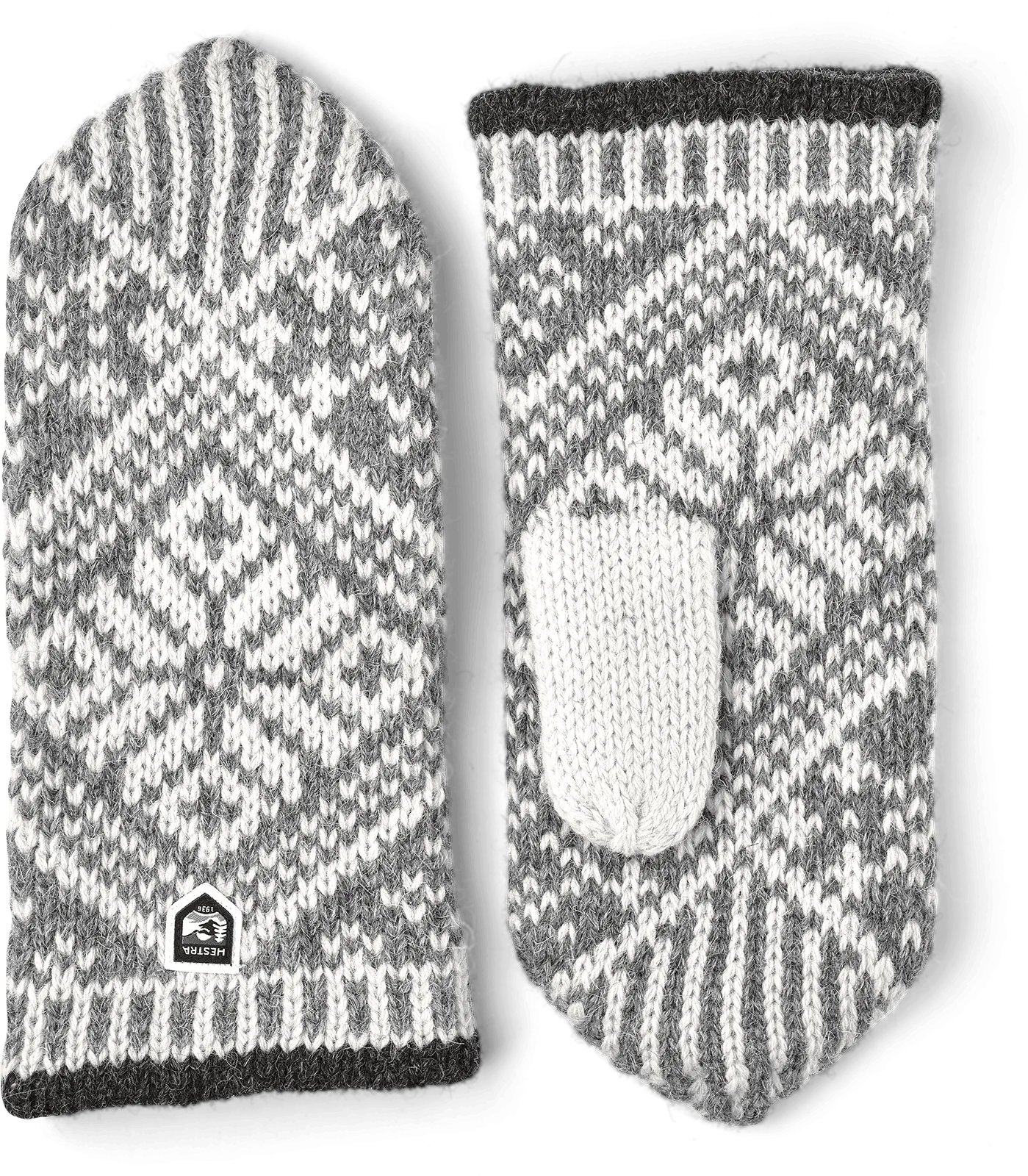 Hestra Nordic Wool Mitt - Grey & Off-White