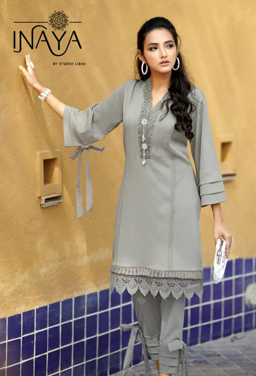 INAYA LPC  54 DESIGNER KURTI COLLECTION WITH PANTS IN PAKISTANI STYLE