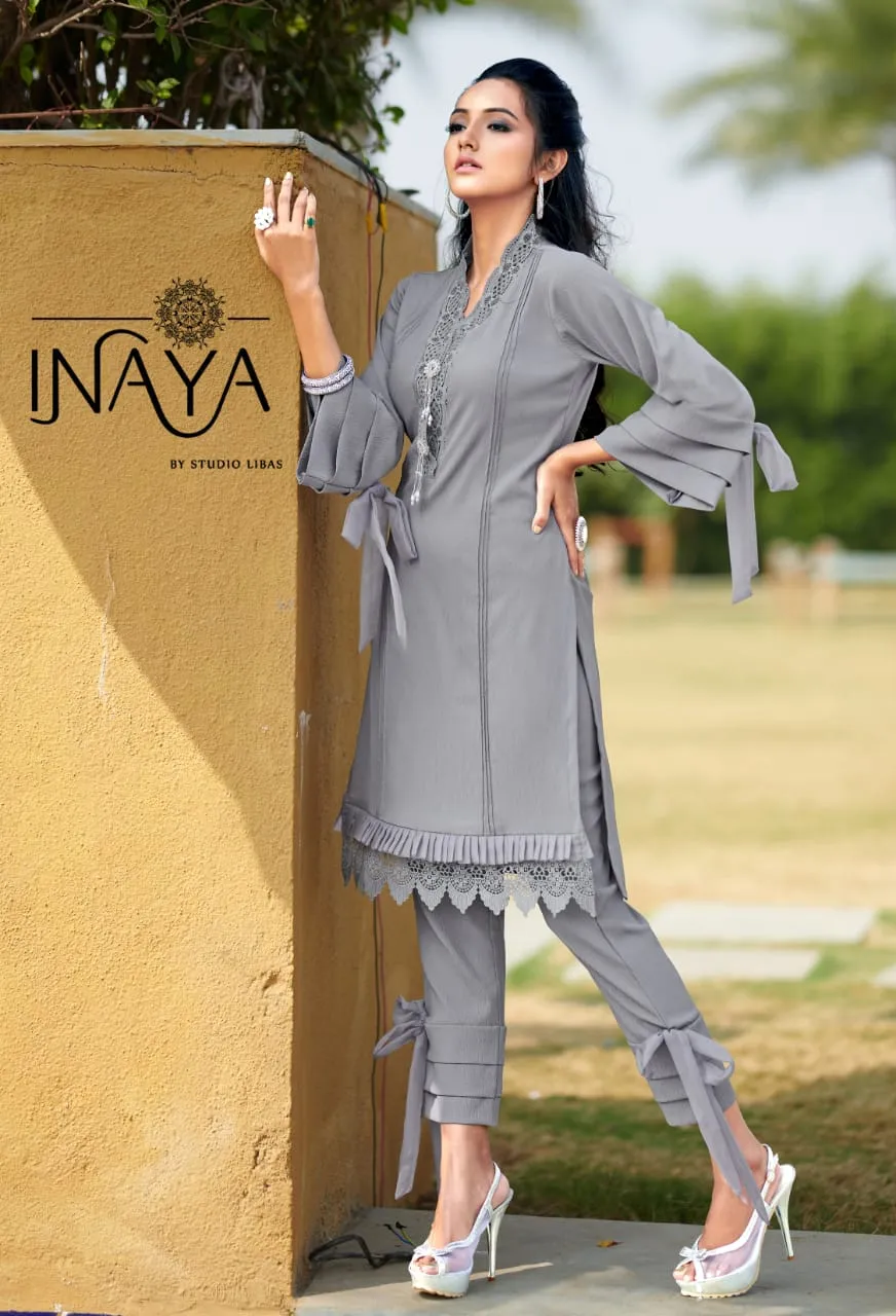 INAYA LPC  54 DESIGNER KURTI COLLECTION WITH PANTS IN PAKISTANI STYLE