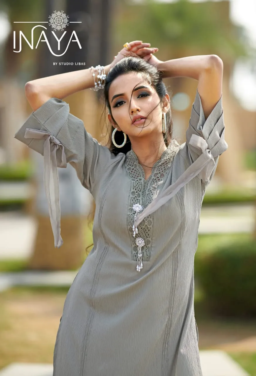 INAYA LPC  54 DESIGNER KURTI COLLECTION WITH PANTS IN PAKISTANI STYLE