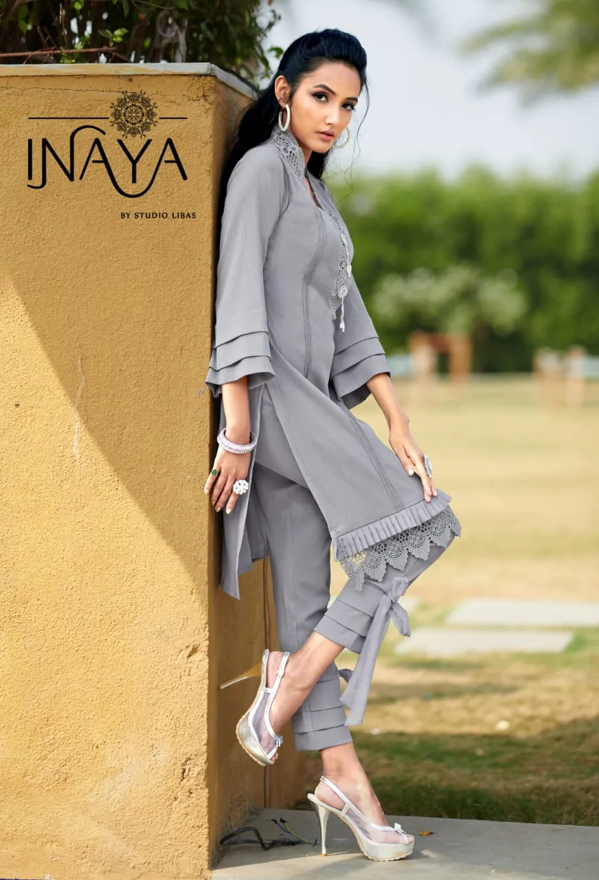 INAYA LPC  54 DESIGNER KURTI COLLECTION WITH PANTS IN PAKISTANI STYLE
