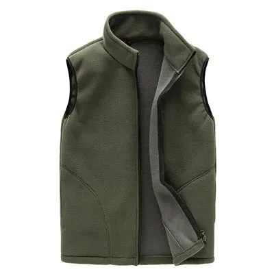 Men Fleece Vest Male Thick Warm Waistcoat Outwear Casual