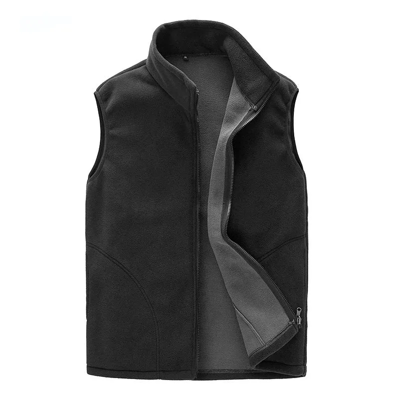 Men Fleece Vest Male Thick Warm Waistcoat Outwear Casual