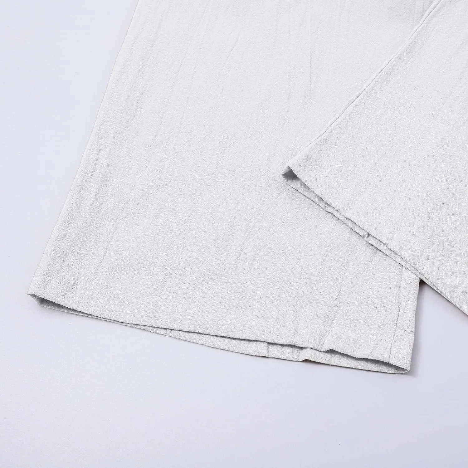 Men Linen Pants with Pockets Plus Size Beach Casual Pants Summer Vacation Open Bottom Slacks Solid Relaxed Trousers