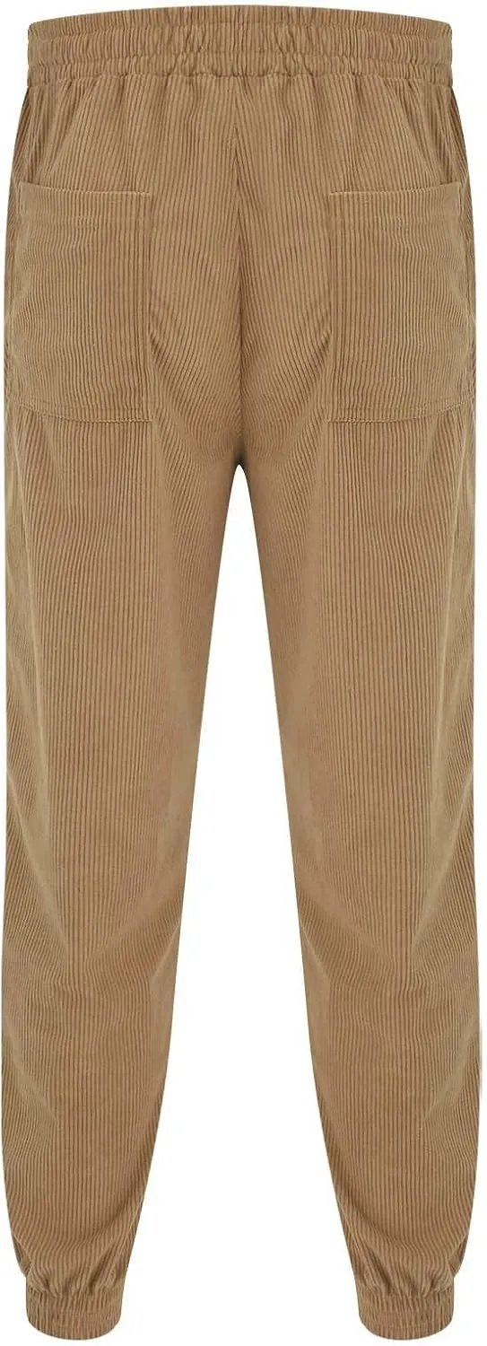 Men's Cargo Sweatpants Pants Mid Trousers Solid Cotton Casual Drawstring Men Elastic Waist with Pockets Athletic