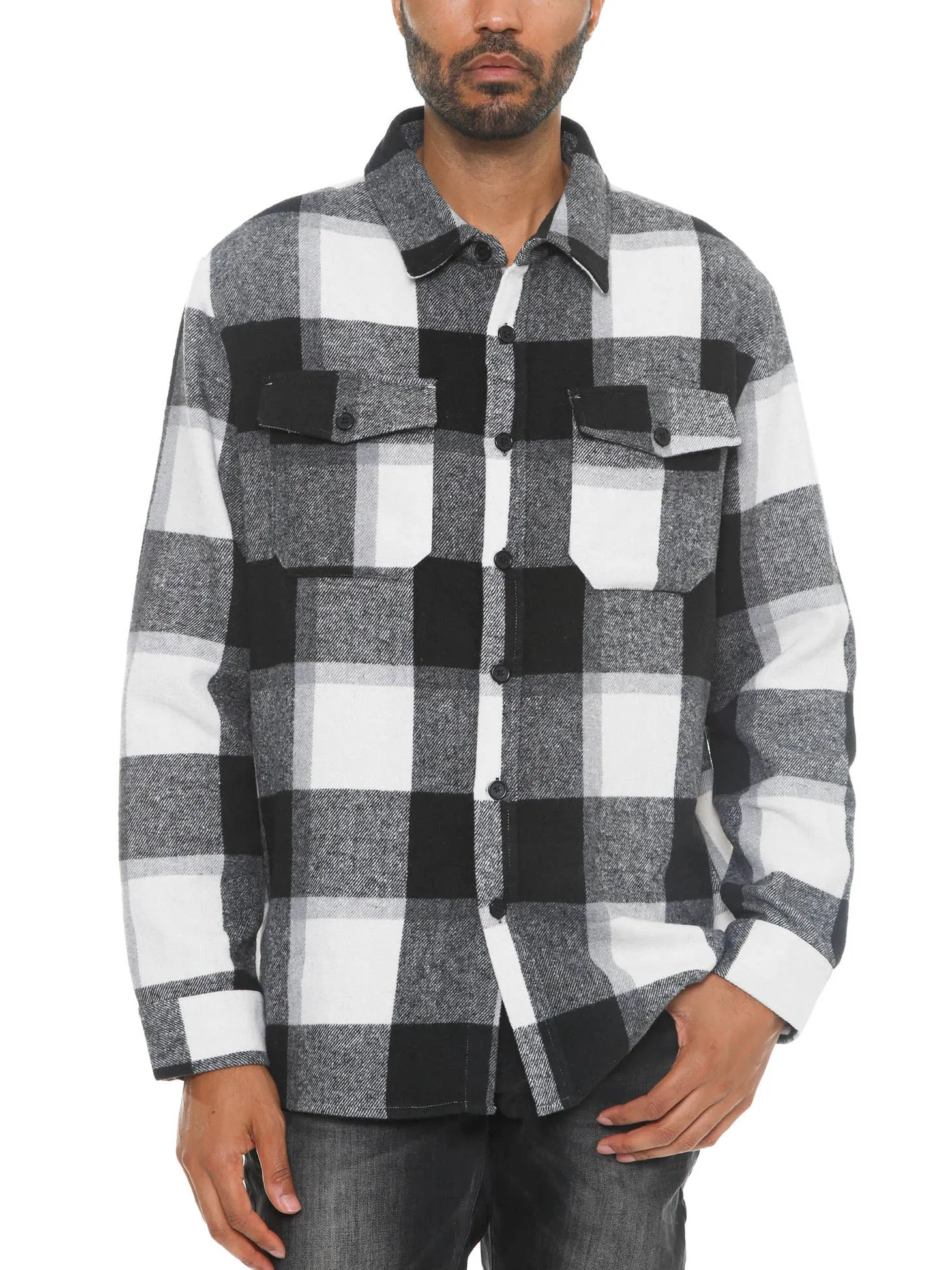 Mens Checkered Soft Flannel Shacket