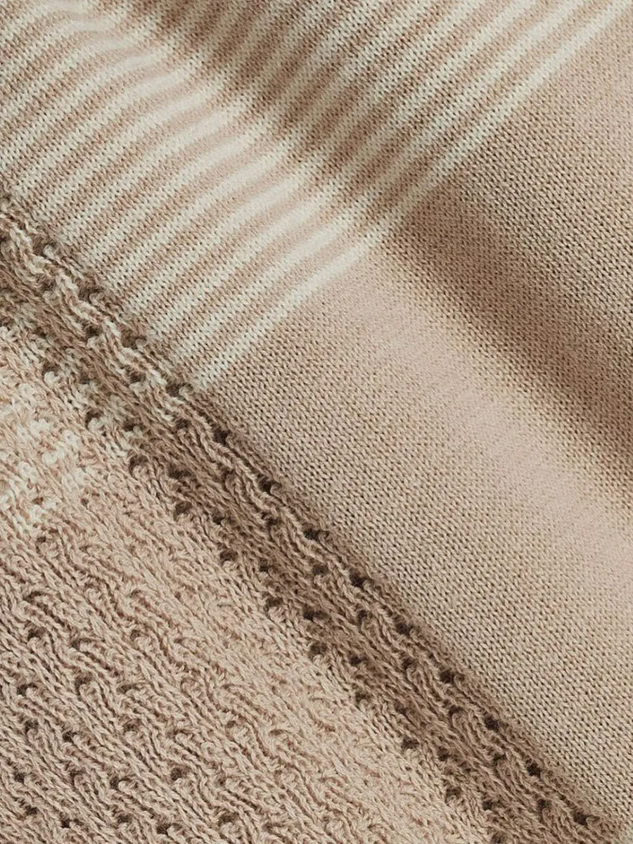 Textured Knit Grid Pattern Polo