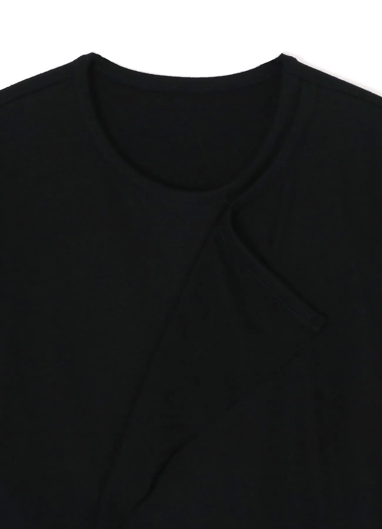 WASHABLE  PLAIN STITCH DROOPING FRONT LONG T-SHIRT