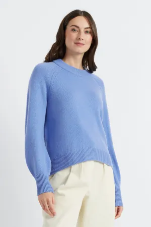 Women's Sweater Chinti And Parker Powder-Blue Wool-Cashmere Saddle Sleeve Size XS-3L