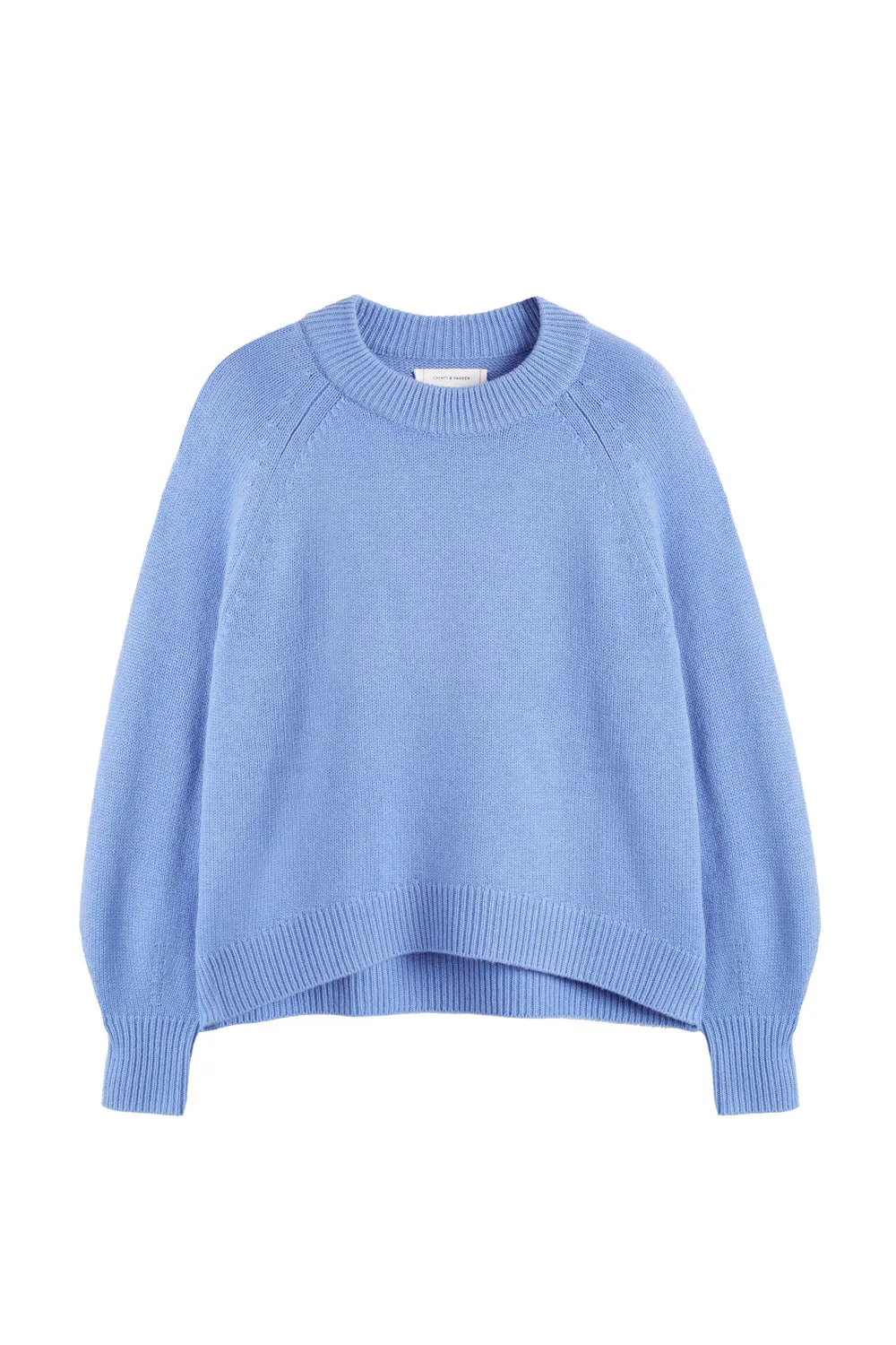 Women's Sweater Chinti And Parker Powder-Blue Wool-Cashmere Saddle Sleeve Size XS-3L